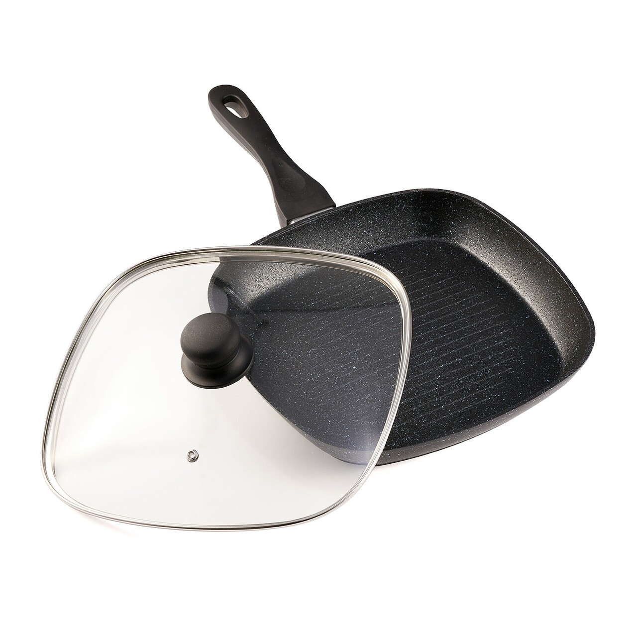 Tigaie grill cu capac Black Sand, Cooking by Heinner, 28x4 cm, aluminiu turnat - imagine 5